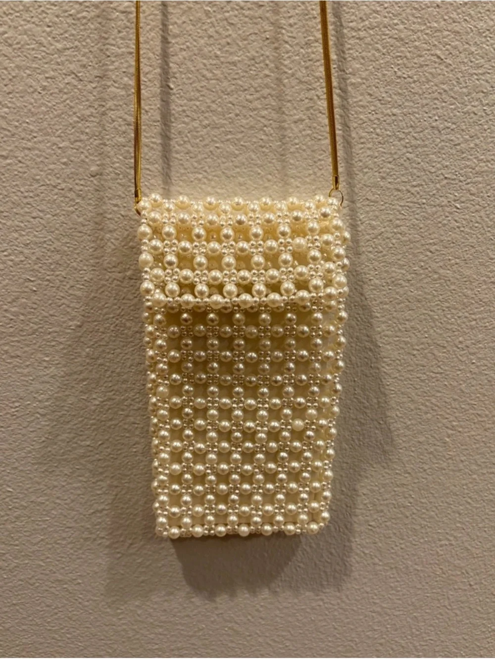 NWOT a new day Beaded Pearl Crossbody Bag - Cream